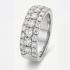 Heavy 3-Row Prong-Set Statement Ring Series - Tri-Color