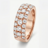 Heavy 3-Row Prong-Set Statement Ring Series - Tri-Color