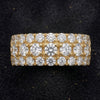 Heavy 3-Row Prong-Set Statement Ring Series - Tri-Color