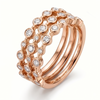 Modern Triple Stack Ring in Silver, Gold, & Rose Gold