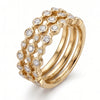 Modern Triple Stack Ring in Silver, Gold, & Rose Gold